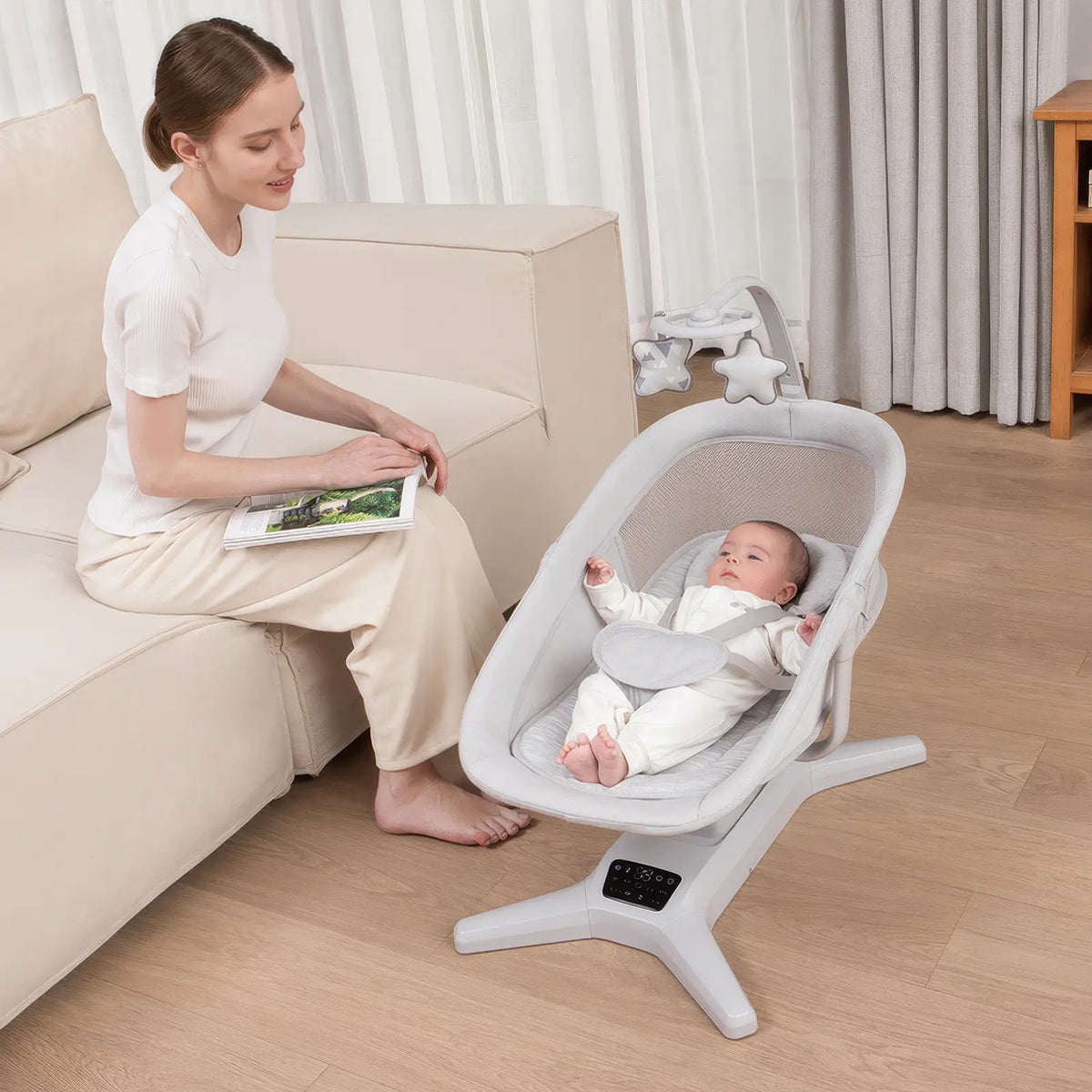 Amari - Premium Baby Bouncer 360° - Automatic Rocking