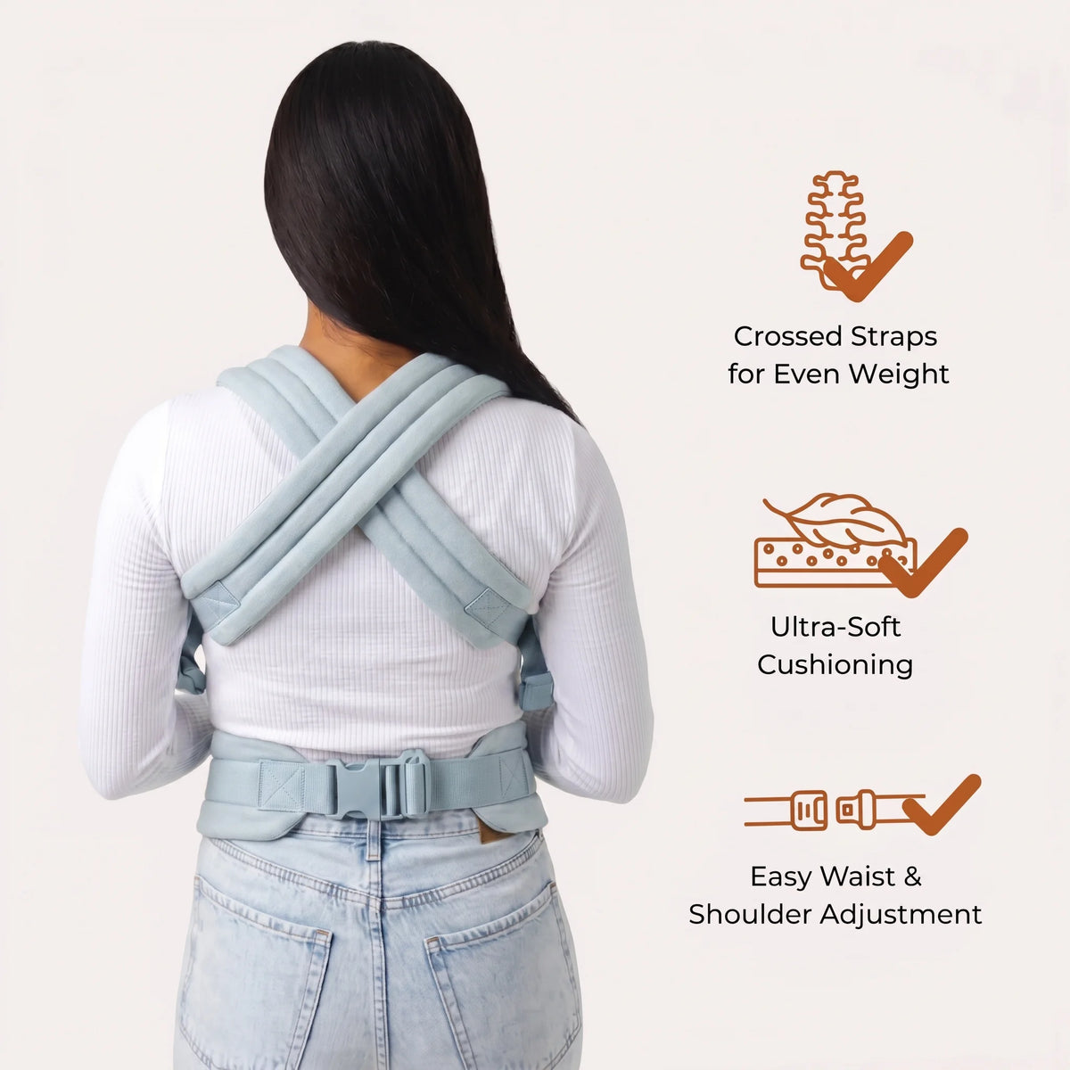 Amari - Ergonomic Baby Carrier - Ivory Blue