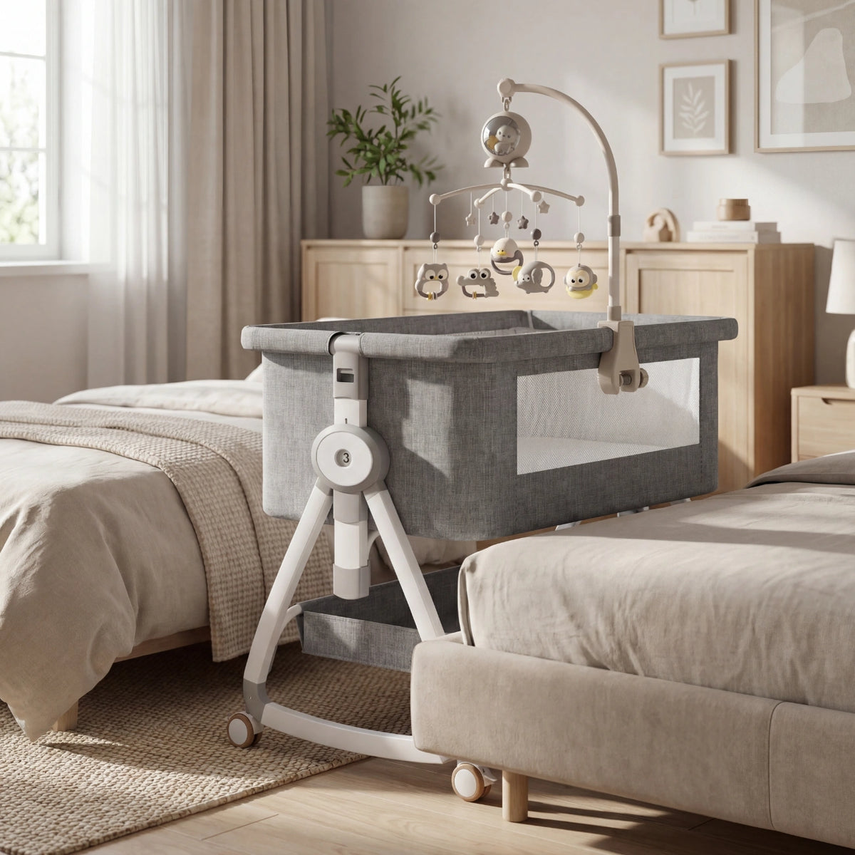 Luxury Adjustable Baby Cot - Bedside Co-Sleeper