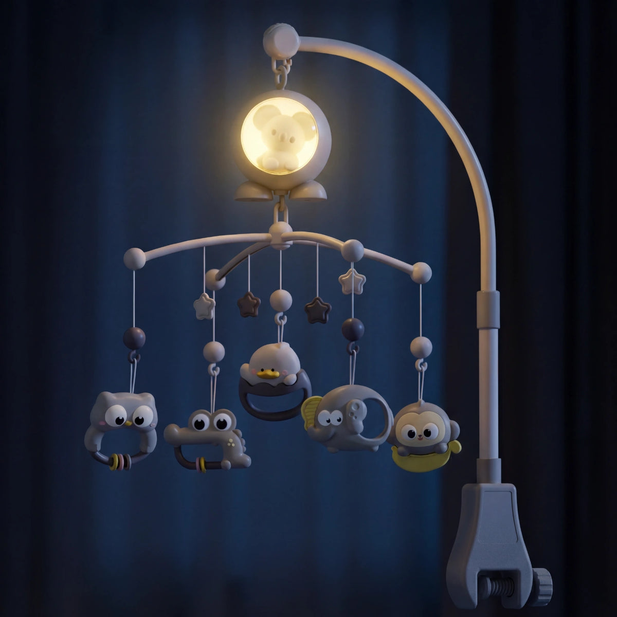 Amari - Baby Mobile with Music Box, Projector and Rotating Play Figures