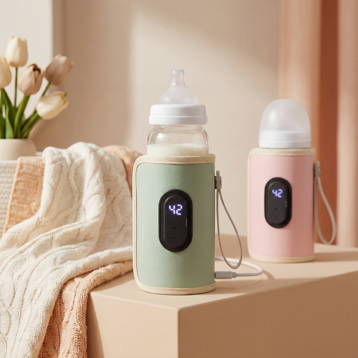 Amari - Portable Bottle Warmer – Adjustable Temperature with LED Display