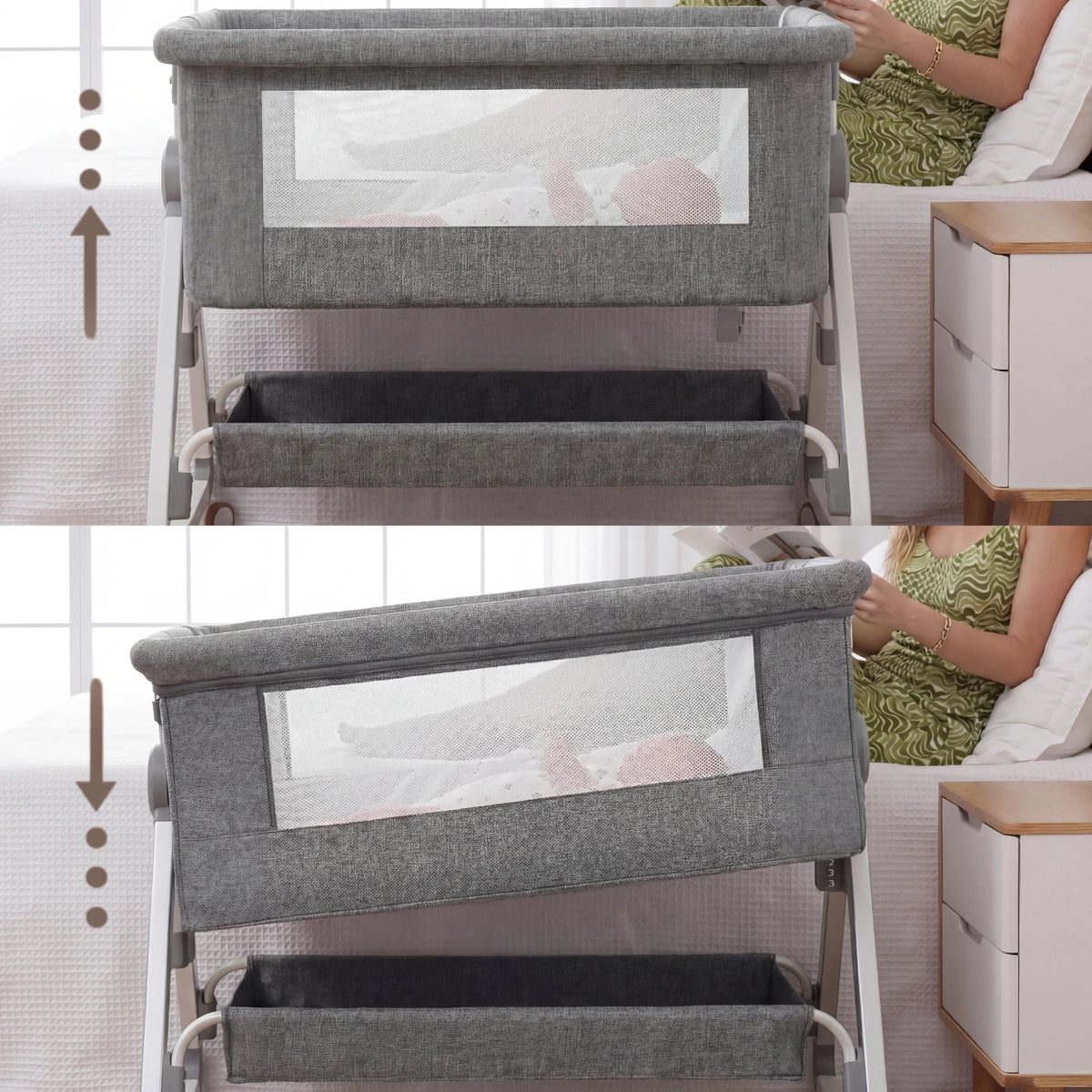 Luxury Adjustable Baby Cot - Bedside Co-Sleeper