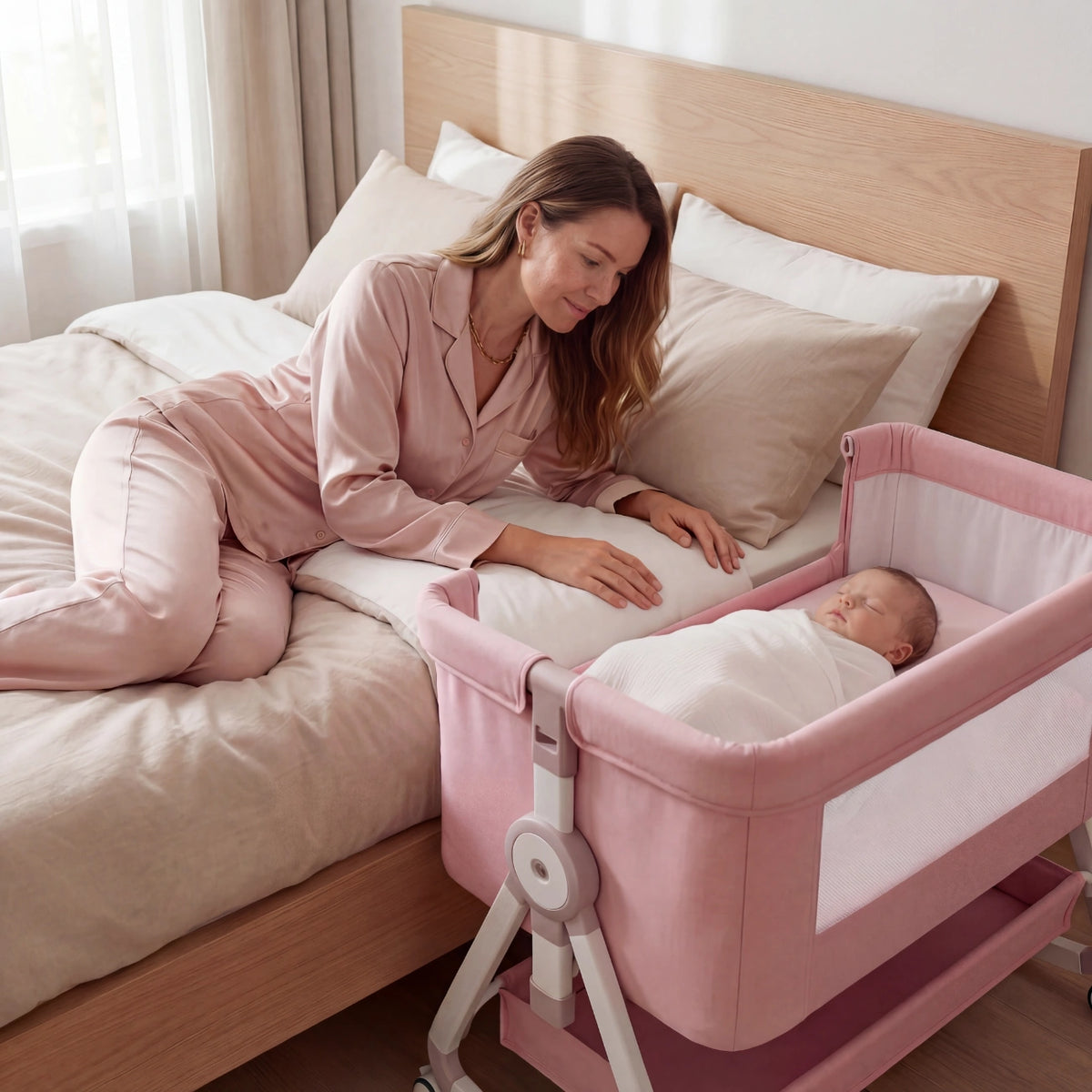 Luxury Adjustable Baby Cot - Bedside Co-Sleeper