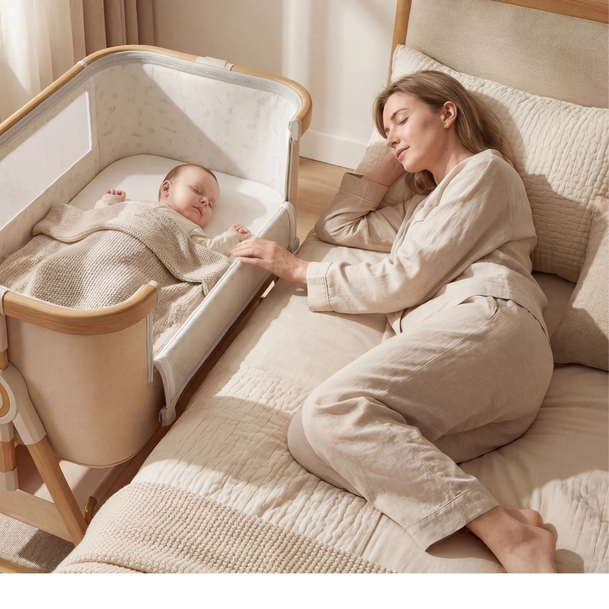 Amari - Luxury Adjustable Baby Cot - Bedside Co-Sleeper