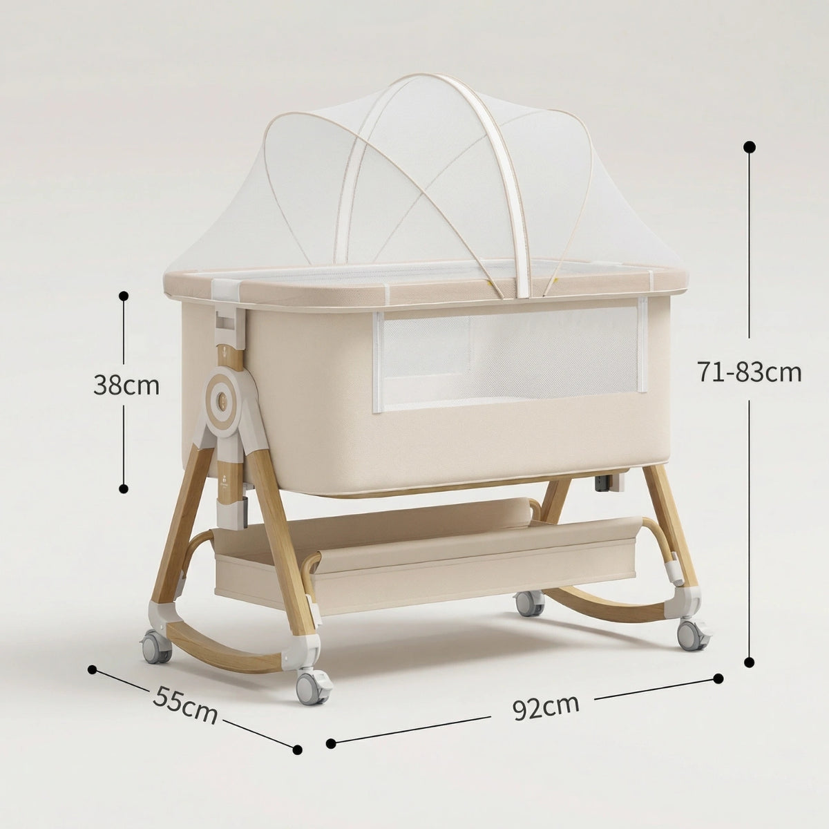 Amari - Luxury Adjustable Baby Cot - Bedside Co-Sleeper