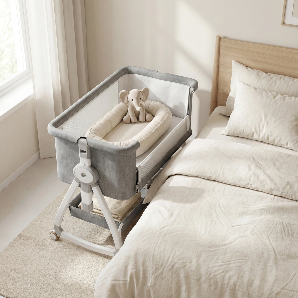 Luxury Adjustable Baby Cot - Bedside Co-Sleeper
