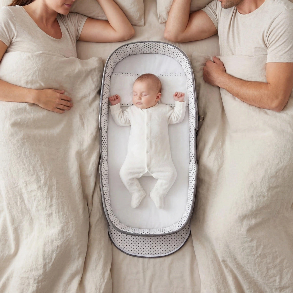 Baby Nest Travel Cot – Foldable with Sun Canopy 0-12 Months