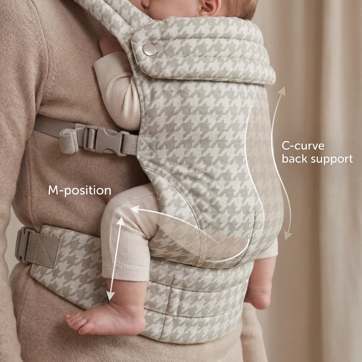 Ergonomic Baby Carrier - Houndstooth