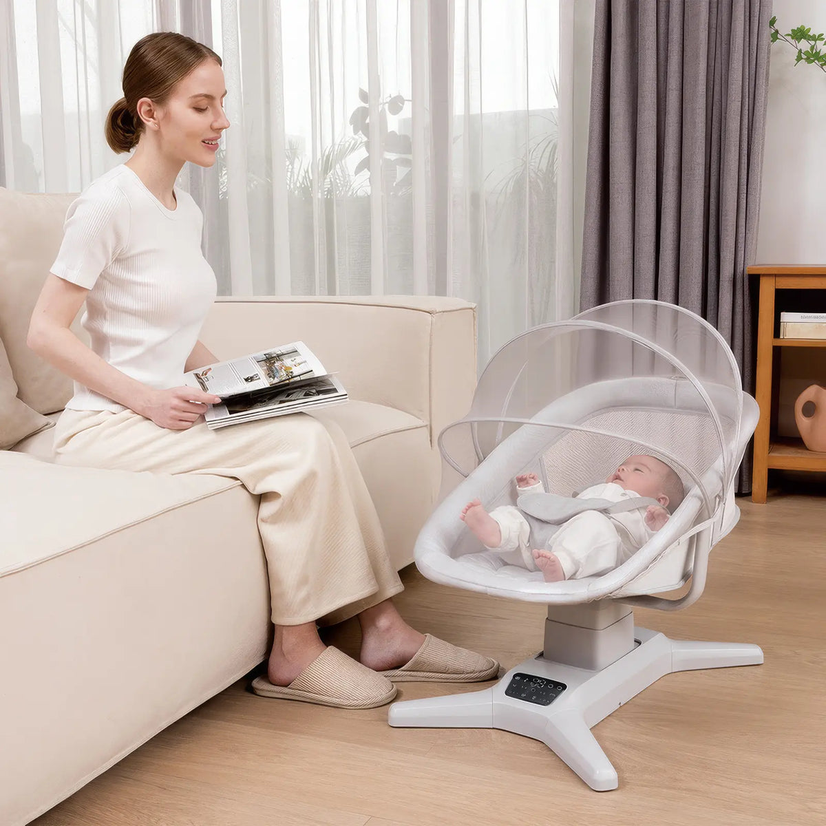 Amari - Premium Baby Bouncer 360° - Automatic Rocking