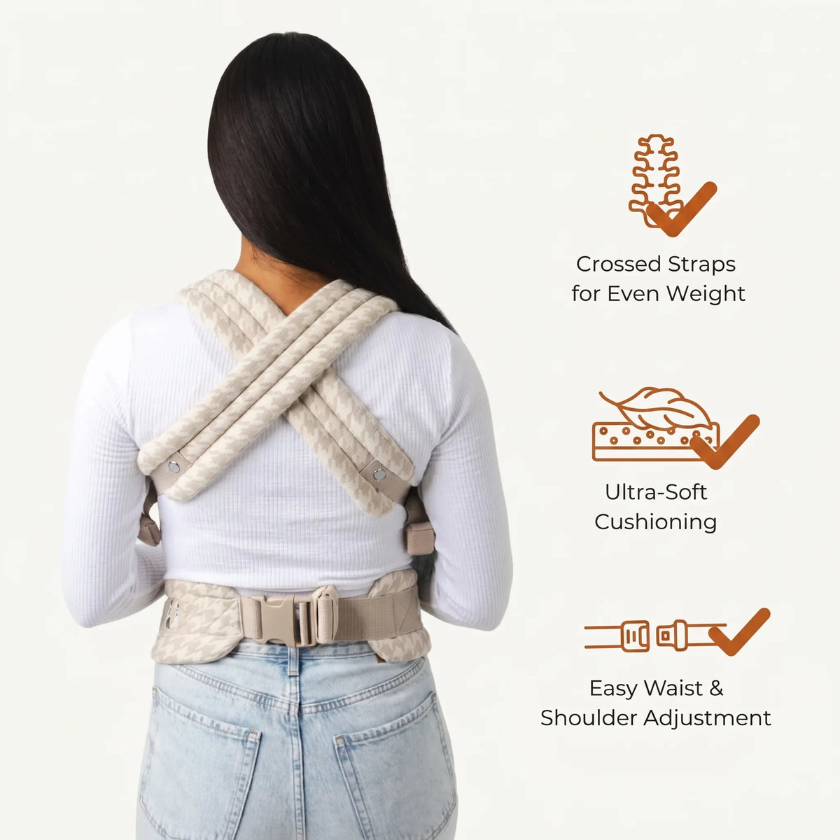 Ergonomic Baby Carrier - Houndstooth