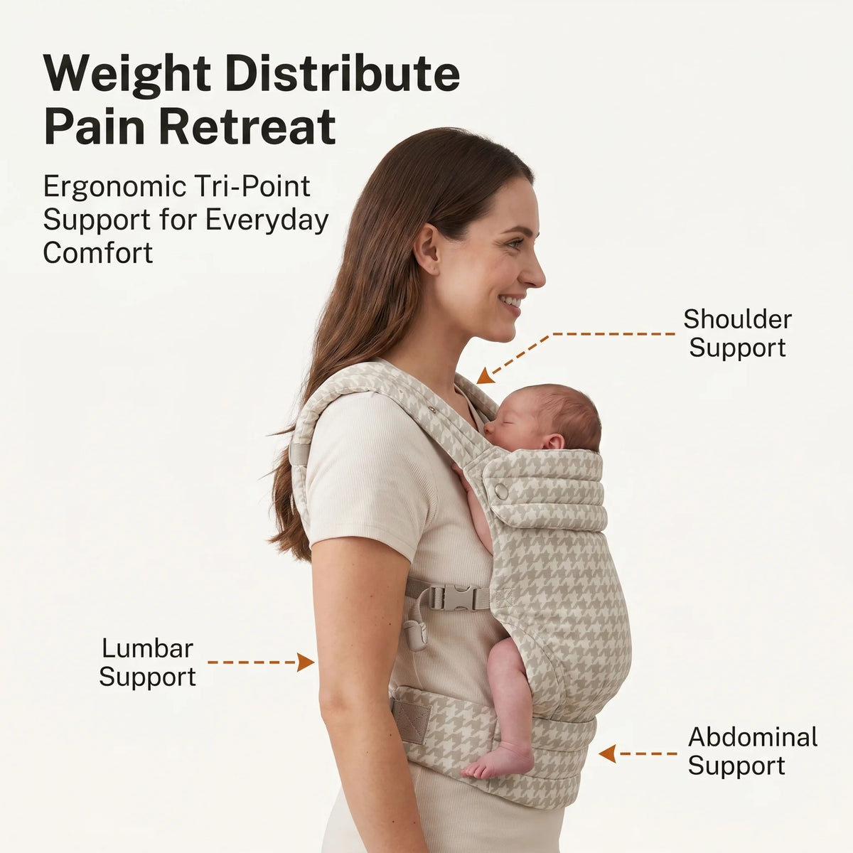 Ergonomic Baby Carrier - Houndstooth