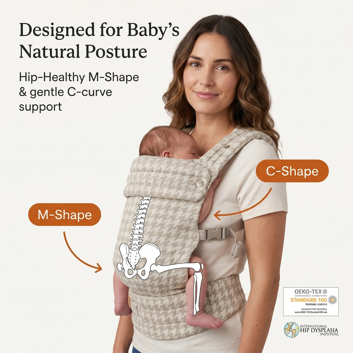 Ergonomic Baby Carrier - Houndstooth